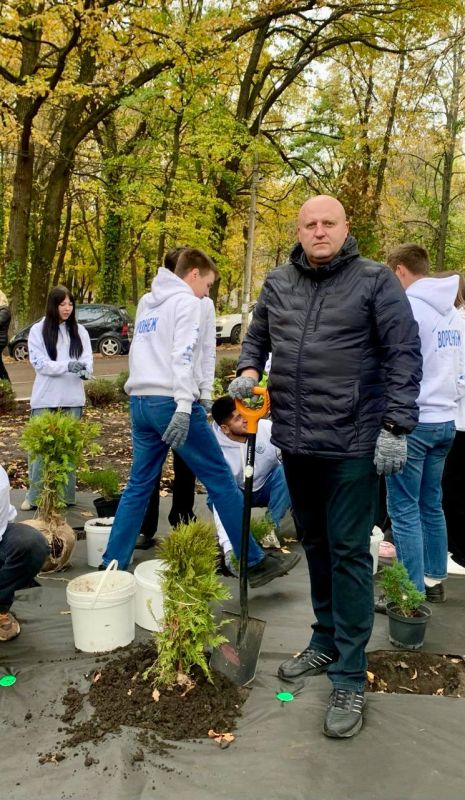 Руководитель управы Центрального района Воронежа Игорь Галкин принял участие в закладке аллеи отцов