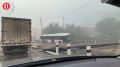 Пассажирский автобус вылетел в кювет около железнодорожного переезда на улице Космонавтов