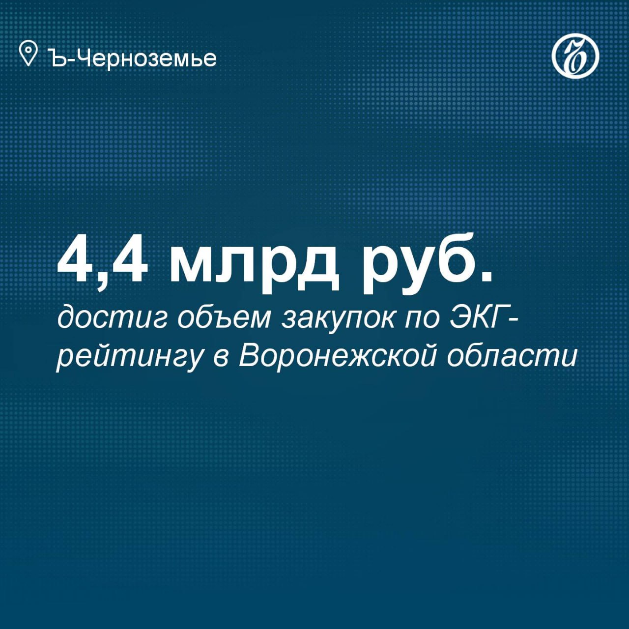 За январь-октябрь 2025 года в Воронежской области объявлено свыше 700 конкурсов с применением ЭКГ-рейтинга на общую сумму 4,4 млрд руб