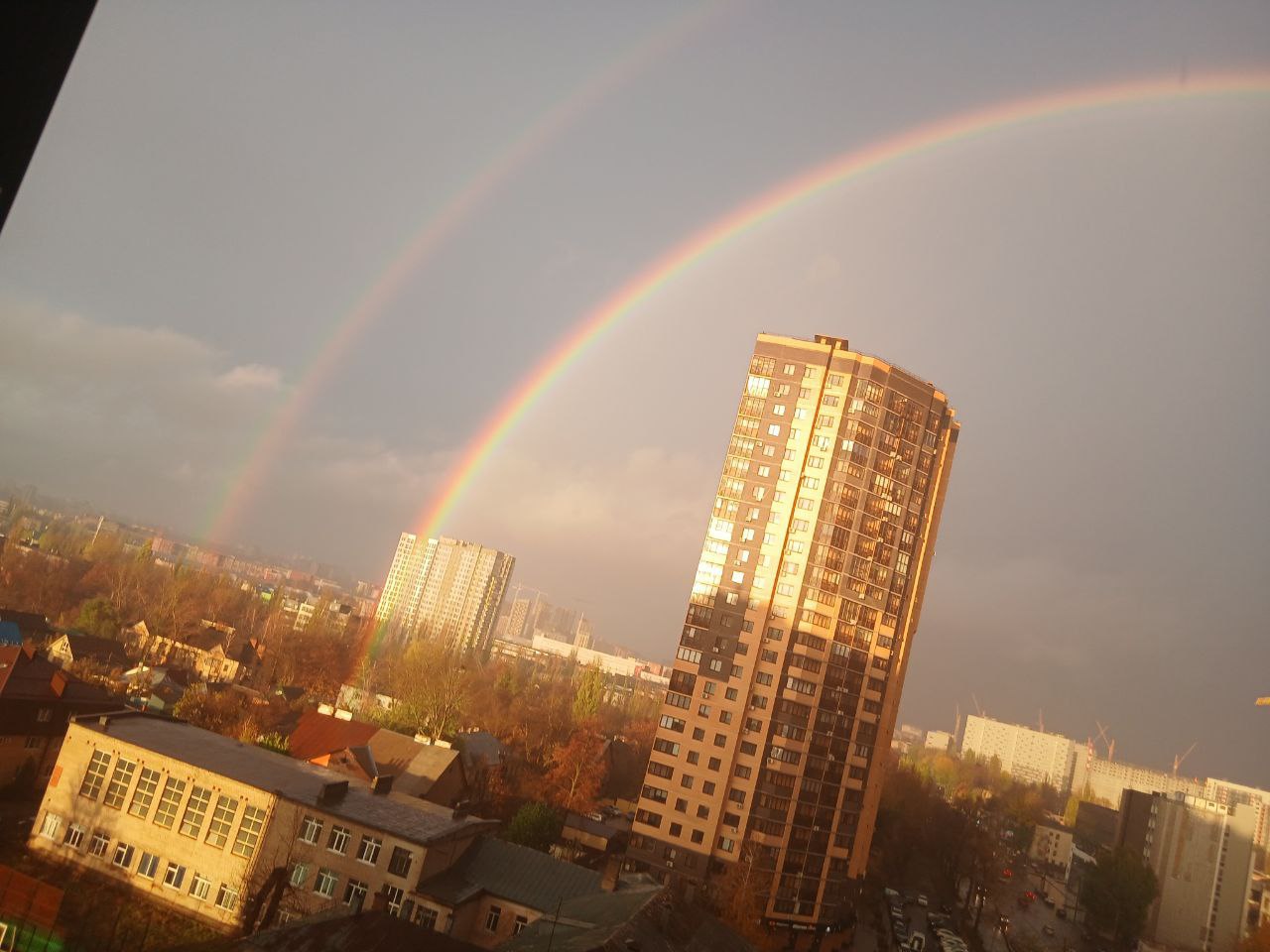 Двойная радуга над Воронежем Двойная радуга над Воронежем