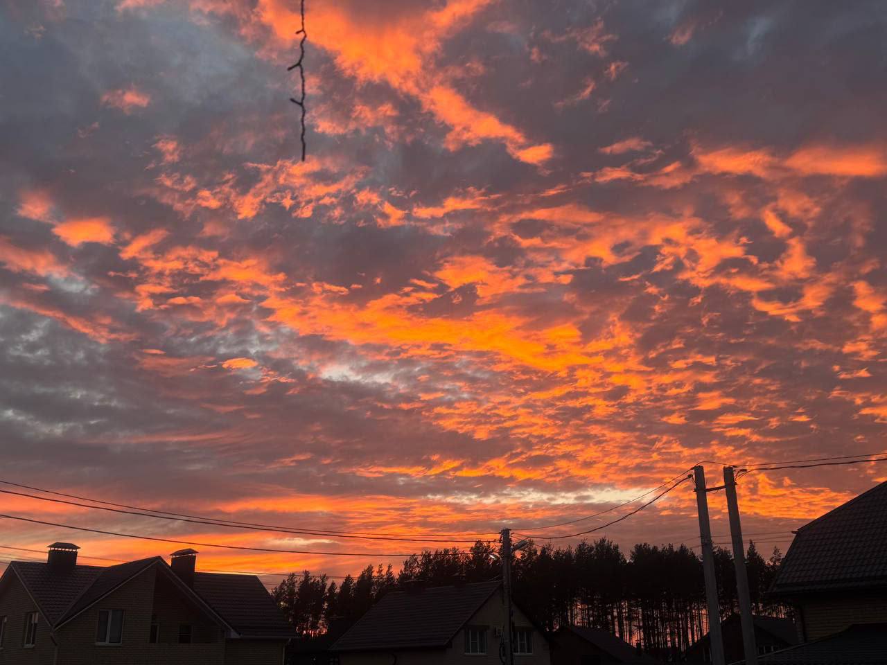Невероятный огненный закат сегодня в Воронежской области Невероятный огненный закат сегодня в Воронежской области
