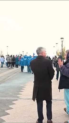 Огромный флаг развернули в Воронеже