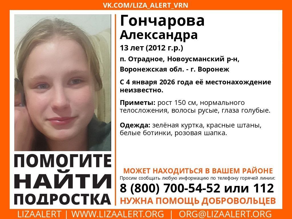 К поискам 13-летней девочки-подростка приступили воронежские волонтеры