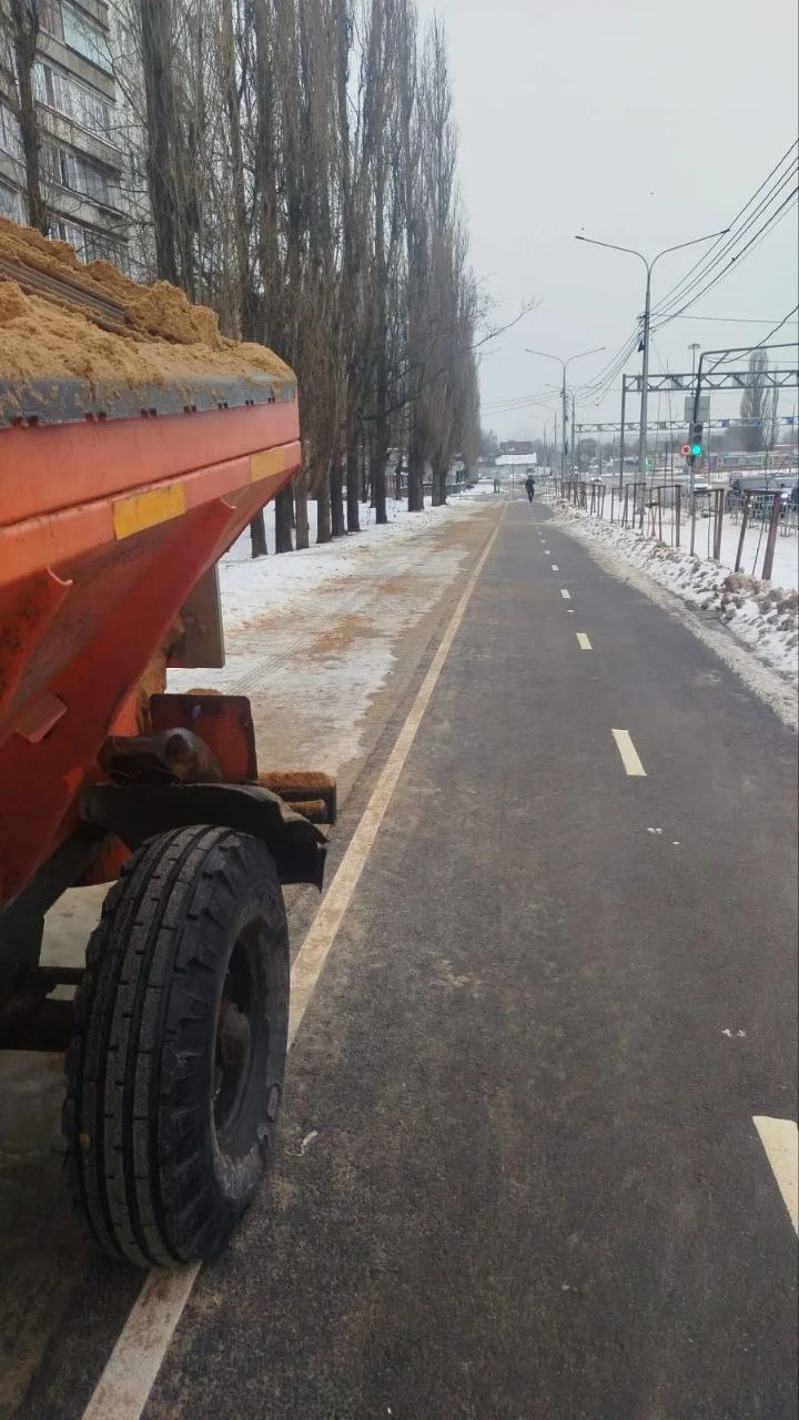 В Коминтерновском районе в связи с температурный качелями повышенное внимание уделяется обработке пескосоляной смесью тротуарной сети В Коминтерновском районе в связи с температурный качелями повышенное внимание уделяется обработке пескосоляной смесью тротуарной сети