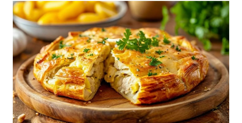 Курник: Искусство русского пирога с курицей и картошкой