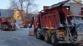 #уборка_Воронежа. Для обеспечения бесперебойной работы городского общественного транспорта проводится уборка снега на территории транспортных предприятий и на конечных остановках