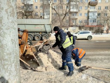 #уборка_Воронежа днём 21 февраля