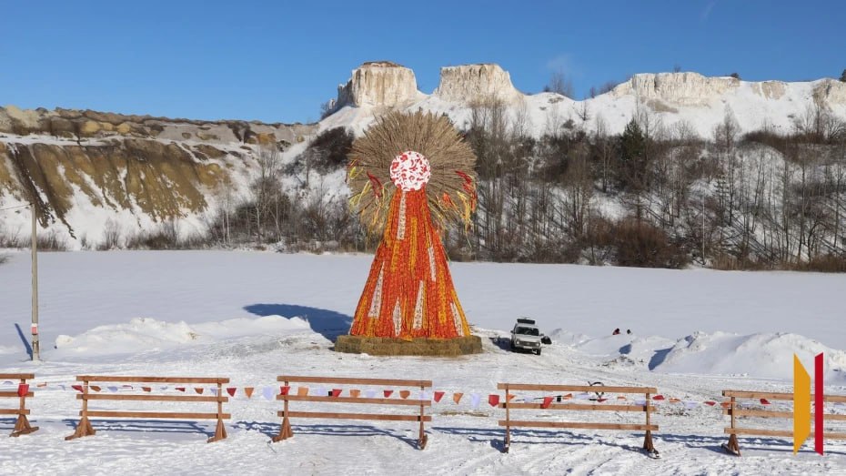 Как в Воронеже сжигали самый большой в Черноземье арт-объект на Масленицу