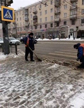 #уборка_Воронежа днем 25 февраля