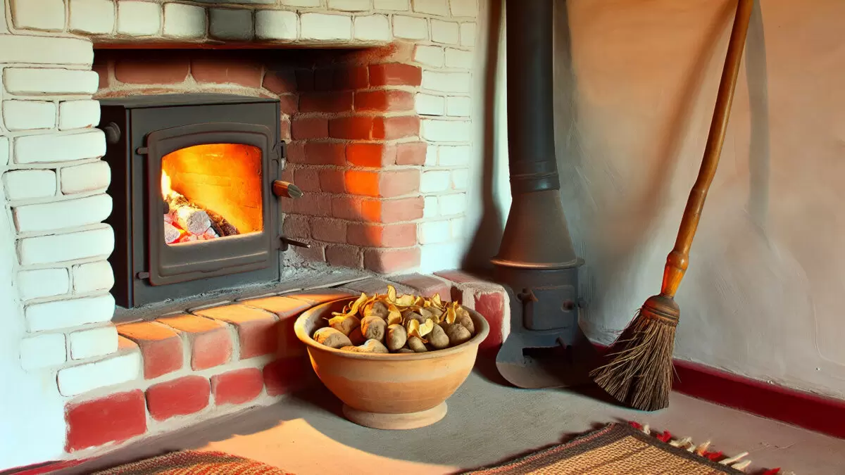 Как картофельные очистки помогают очищать дымоходы от сажи