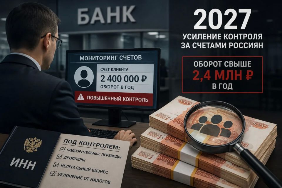 Банки начнут жестче проверять счета россиян с оборотом выше 2,4 млн рублей