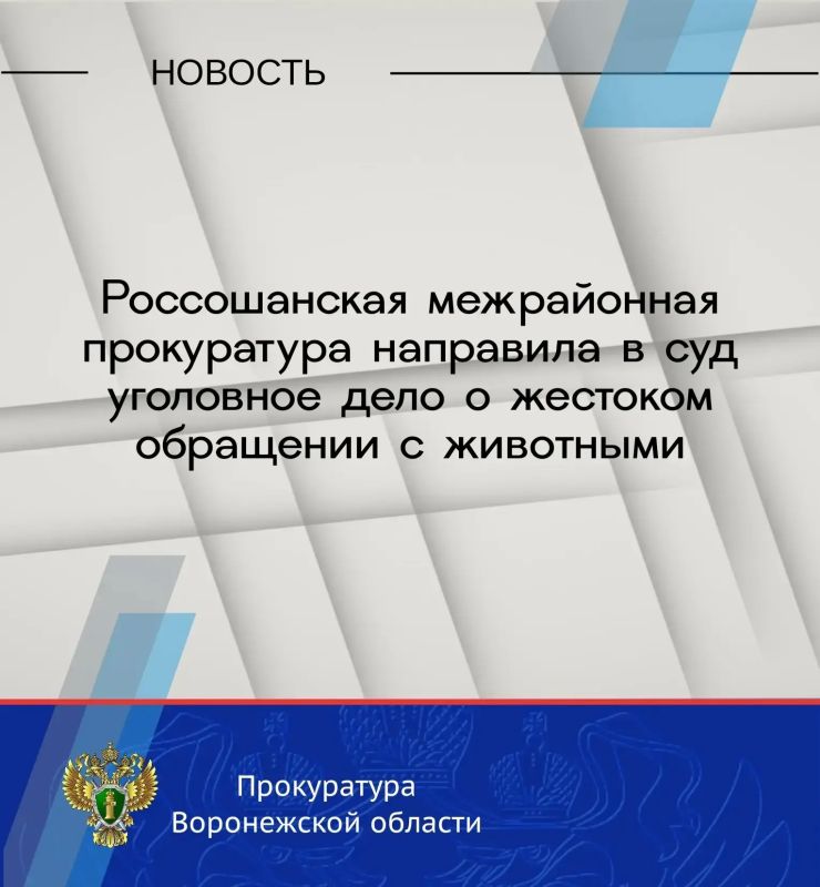 Россошанская межрайонная прокуратура утвердила обвинительное заключение по уголовному делу в отношении 52-летнего местного жителя