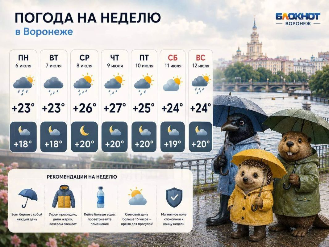 Какой погодой удивит воронежцев грядущая неделя?