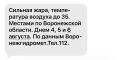 Сильная жара ожидается на этой неделе в Воронеже