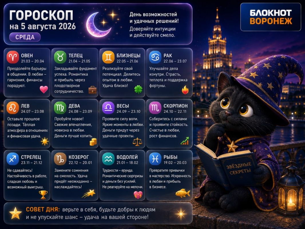 Черная кошечка пришла с гороскопом на завтрашний день