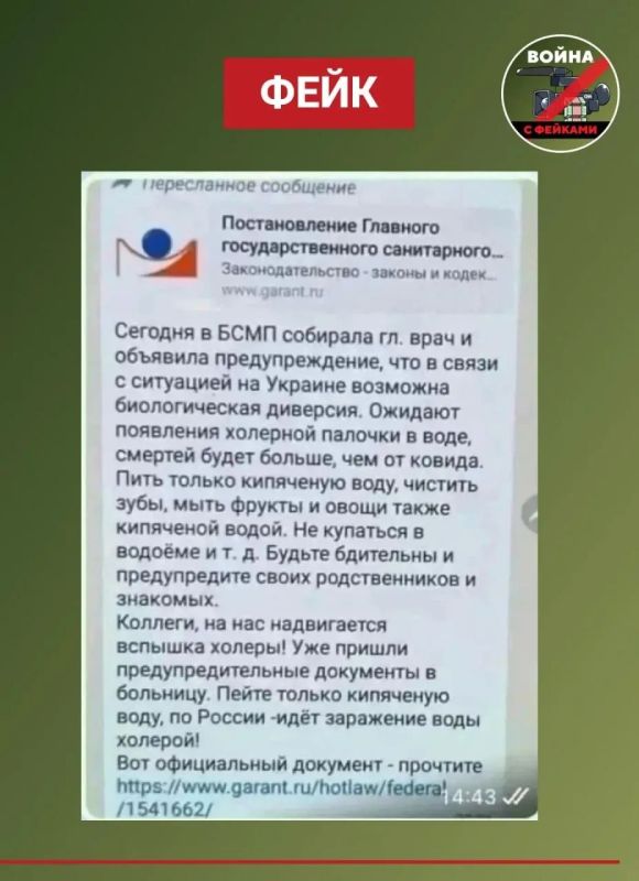 Фейк о надвигающейся эпидемии холеры развенчали в Воронеже Фейк о надвигающейся эпидемии холеры развенчали в Воронеже