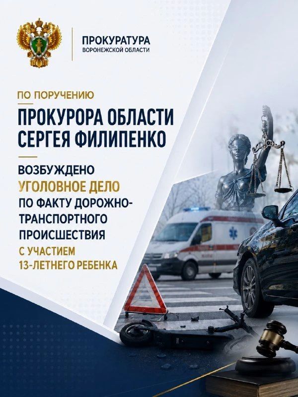 По поручению прокурора области Сергея Филипенко возбуждено уголовное дело по факту дорожно-транспортного происшествия с участием 13-летнего ребенка