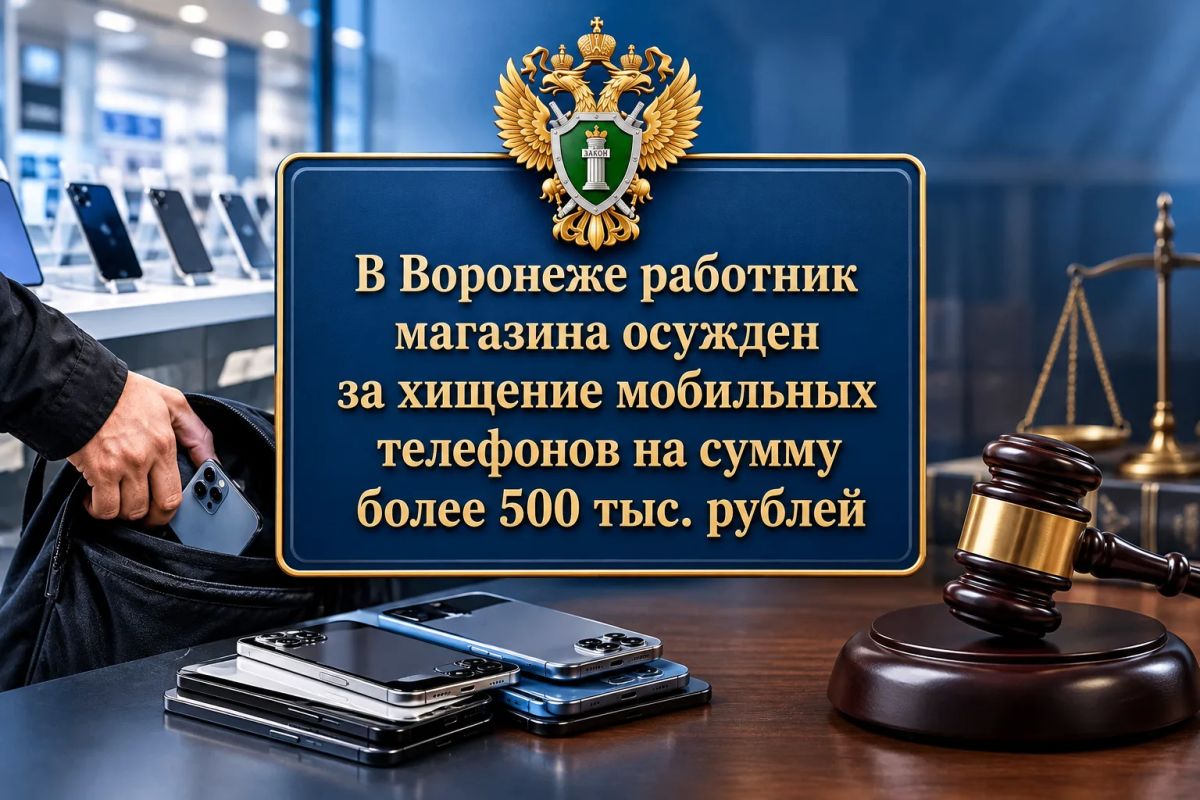В Воронеже работник магазина осужден за хищение мобильных телефонов на сумму более 500 тыс