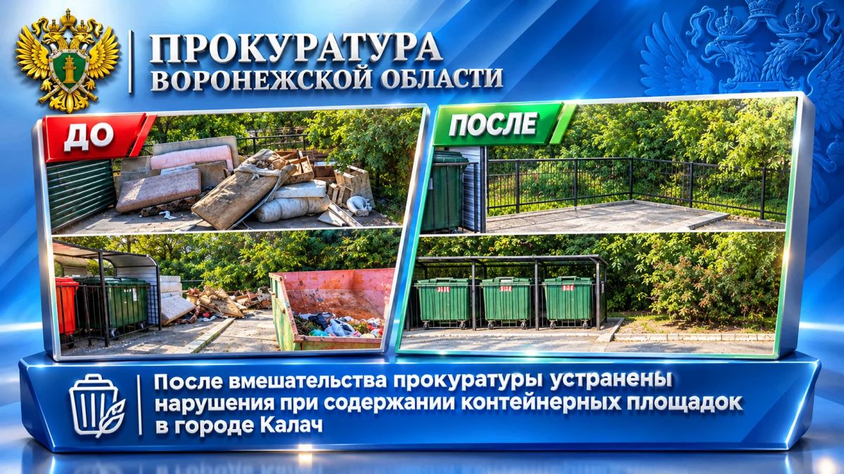 После вмешательства прокуратуры устранены нарушения при содержании контейнерных площадок в городе Калач