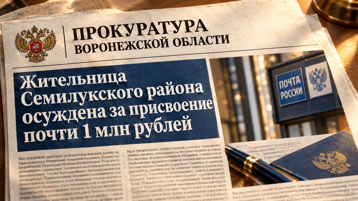 Жительница Семилукского района осуждена за присвоение почти 1 млн рублей
