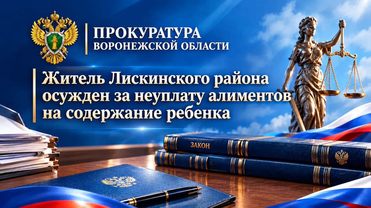 Житель Лискинского района осужден за неуплату алиментов на содержание ребенка