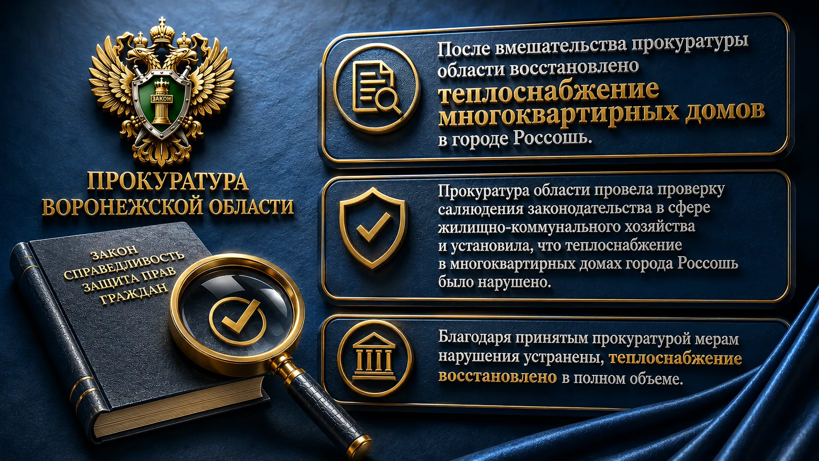 29 октября 2026 года произошла аварийная ситуация на тепловых сетях, проходящих от котельной по улице Мира в городе Россошь, послужившая причиной остановки подачи теплоснабжения в шести многоквартирных домах, в которых...